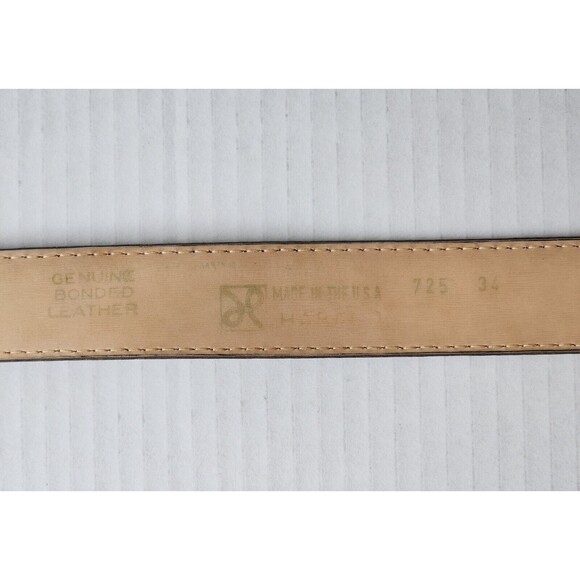 Haband Mens Genuine Bonded Leather Dress Belt 34 Grey Made in USA - Picture 4 of 9